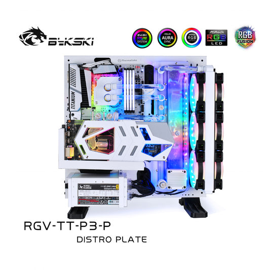 Bykski Distro Plate Kit For TT Core P3 Case, 5V A-RGB Complete Loop For Single GPU PC Building, Water Cooling | Distro Plate