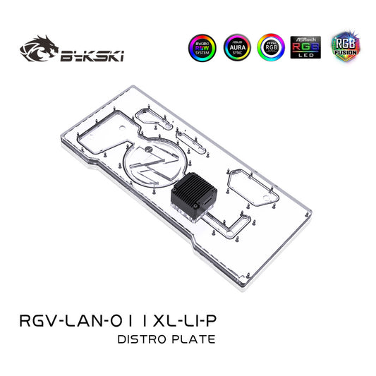 Bykski Front Distro Plate For Lianli O11 Dynamic XL Case, Acrylic Front Plate Waterway Board Combo DDC Pump, | Distro Plate