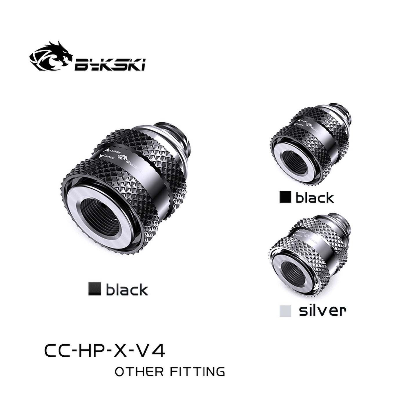 Bykski Water Valve G1/4'' Double Inner Thread, Male To Female Color Switch, For Hard Tube Push the | Water Cooling Valve
