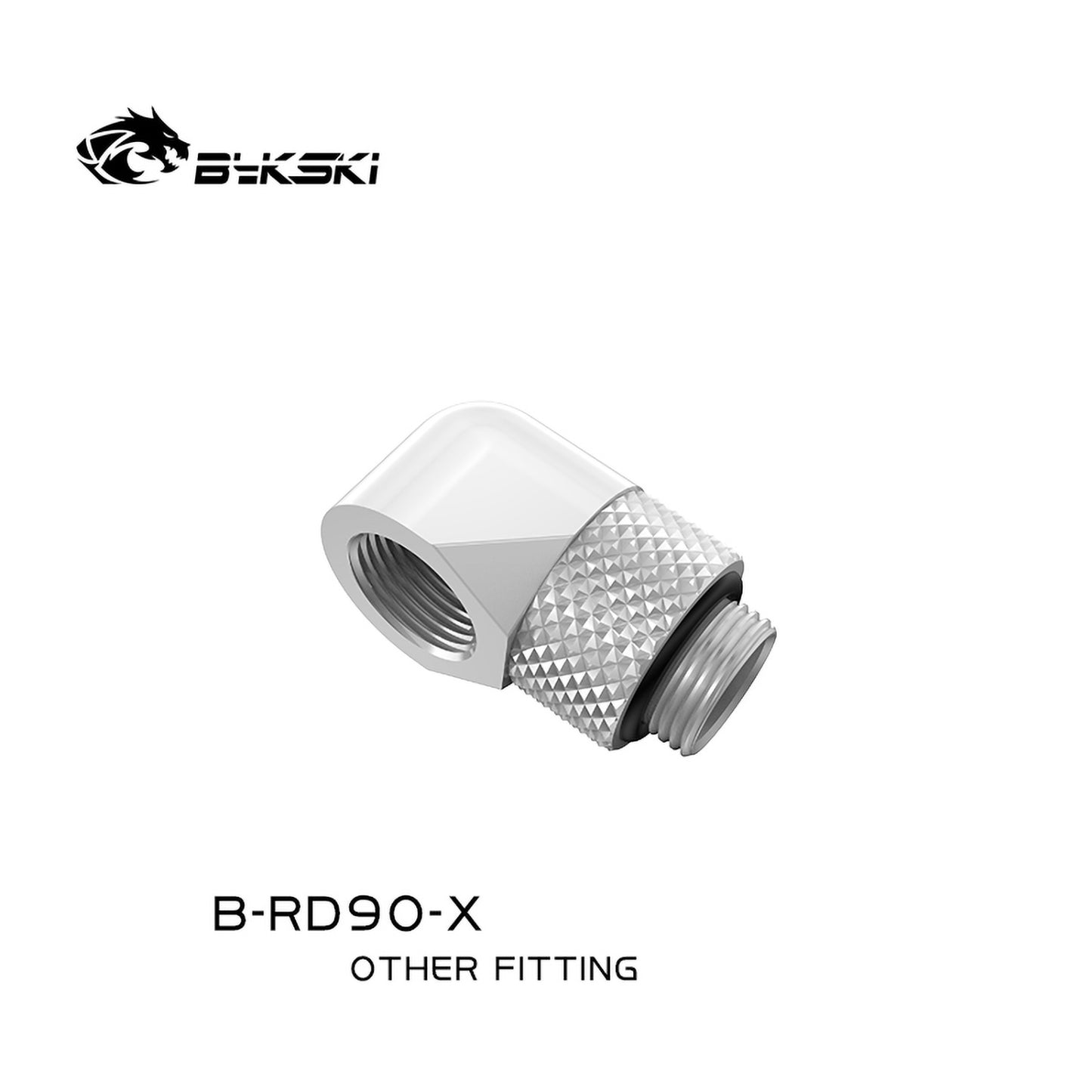 Bykski 90° Rotary Fitting, 90 Degree Adapter With One-side Rotatable Connector, G1/4" Elbow Water Cooling Fitting, B-RD90-X
