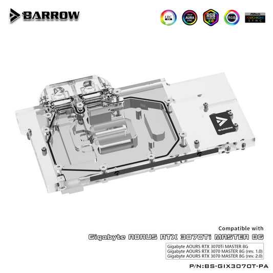 FormulaMod Barrow RTX 3070Ti full-cover GPU waterblock — silent local AI workload cooling (view 2)
