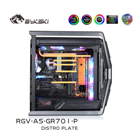 Bykski Distro Plate Kit For Asus GR701 Case, 5V A-RGB Complete Loop For Single GPU PC Building, Water Cooling | Distro Plate