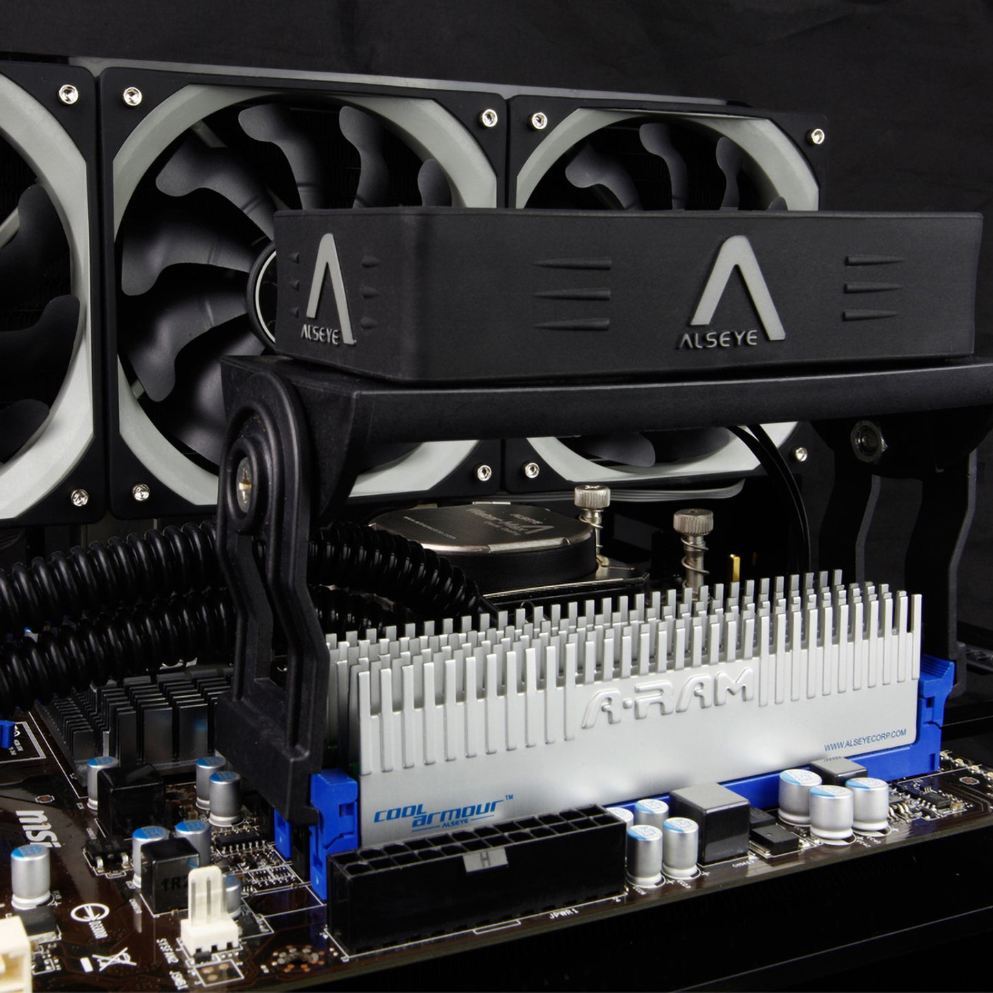 ALSEYE RAM ARGB Memory Cooler White Black 60mm With Dual Fan PWM 1200-2000RPM Radiator for DDR2/3/4/5 Cooling