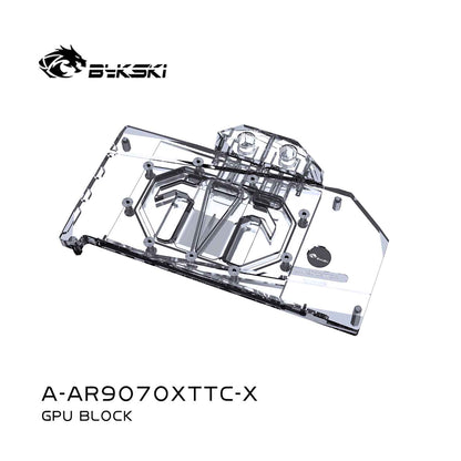 Bykski GPU Water Block For AS Rock AMD Radeon™ RX9070XT , Full Cover With Backplate PC Water Cooling Cooler, A-AR9070XTTC-X