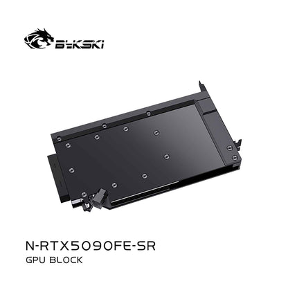 Bykski GPU Block For NVIDlA GeForce RTX 5090, High Heat Resistance Material POM + Full Metal Construction, Full Cover GPU Water Cooling Cooler Radiator Block N-RTX5090FE-SR
