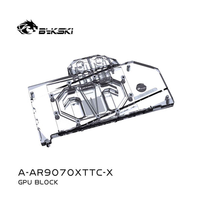 Bykski GPU Water Block For AS Rock AMD Radeon™ RX9070XT , Full Cover With Backplate PC Water Cooling Cooler, A-AR9070XTTC-X