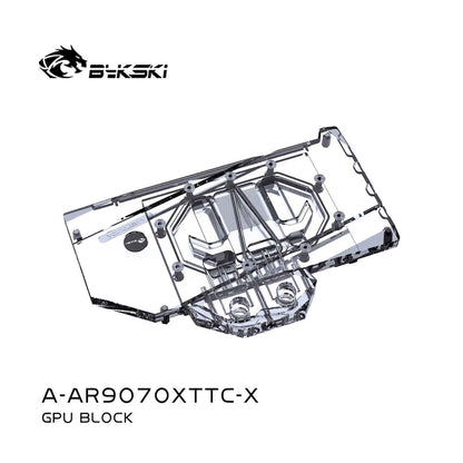 Bykski GPU Water Block For AS Rock AMD Radeon™ RX9070XT , Full Cover With Backplate PC Water Cooling Cooler, A-AR9070XTTC-X