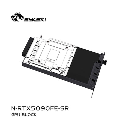Bykski GPU Block For NVIDlA GeForce RTX 5090, High Heat Resistance Material POM + Full Metal Construction, Full Cover GPU Water Cooling Cooler Radiator Block N-RTX5090FE-SR