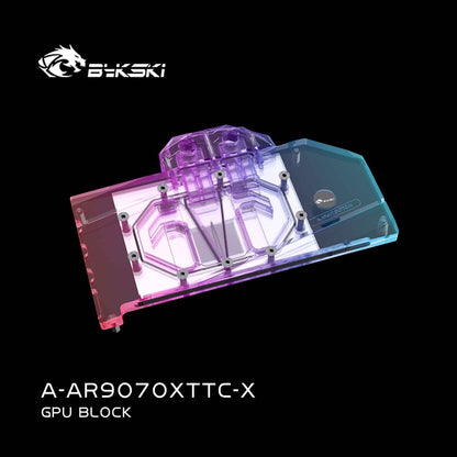 Bykski GPU Water Block For AS Rock AMD Radeon™ RX9070XT , Full Cover With Backplate PC Water Cooling Cooler, A-AR9070XTTC-X