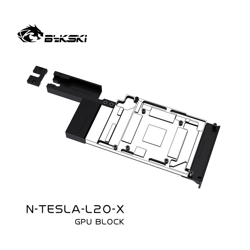 Bykski N-TESLA-L20-X Graphics Card Water Block, compatible with NVIDIA TESLA L20, all-metal construction, no LEDs, water block + backplate, TESLA L20.