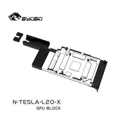 Bykski N-TESLA-L20-X Graphics Card Water Block, compatible with NVIDIA TESLA L20, all-metal construction, no LEDs, water block + backplate, TESLA L20.