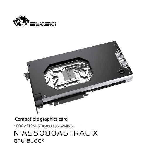 Bykski GPU Water Block For ASUS ROG ASTRAL RTX5080 16G GAMING , Full Cover With Backplate PC Water Cooling Cooler,  N-AS5080ASTRAL-X