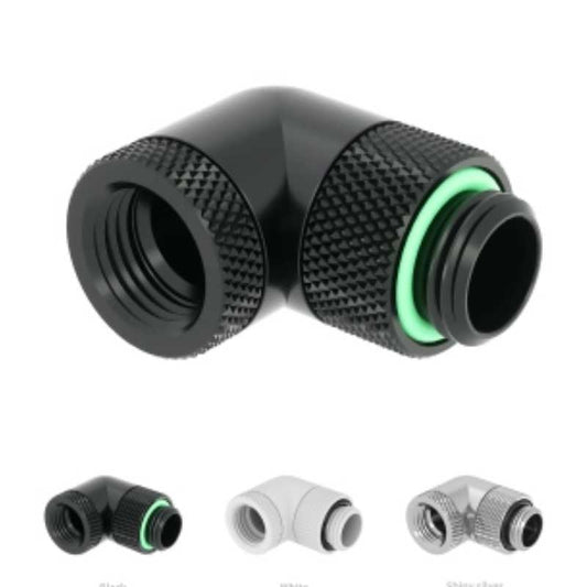 Barrow G1/4''Thread 90 Degree Two Rotary Fitting, Adapter Rotating 90 Degrees Water Cooling Adaptors, TWT90S-V2