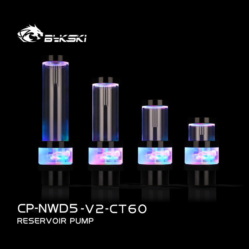 Bykski CP-NWD5-X-CT60 , Combinaison Pompe-Reserovir Série Bykski D5 Avec Éclairage, Débit Maximum 1100L/H Ascenseur Maximum 3.8 Mètres