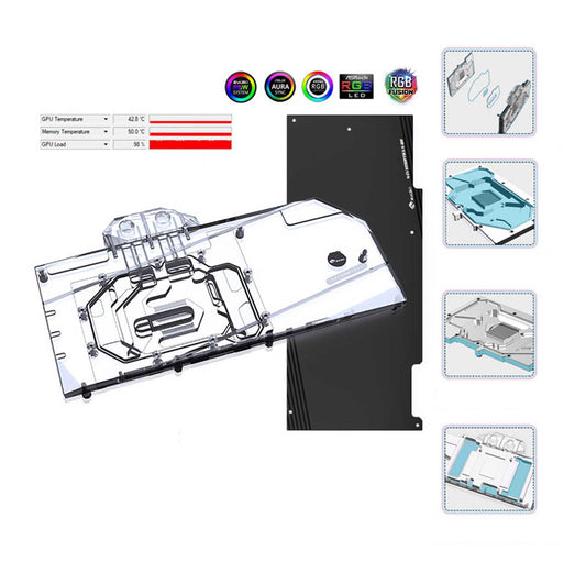 Bykski 3090 3080 GPU Water Cooling Block, For EVGA RTX3090 3080Ti 3080 FTW3 ULTRA GAMING, Full Cover Cooler GPU, N-EV3090FTW3-X