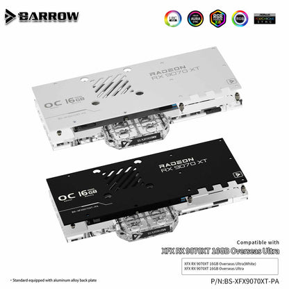 FormulaMod Barrow RX 9070XT full-cover GPU waterblock — silent local AI workload cooling