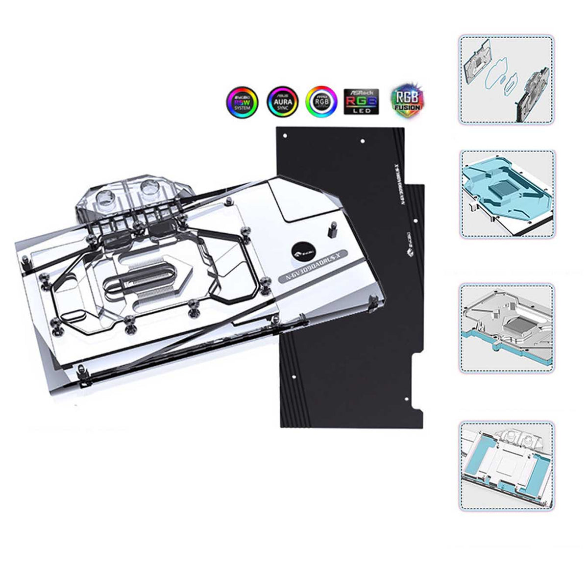 Bykski GPU Water Cooling Block For Gigabyte RTX 3090/3080/3080Ti AORUS, Graphics Card Liquid Cooler, N-GV3090AORUS-X