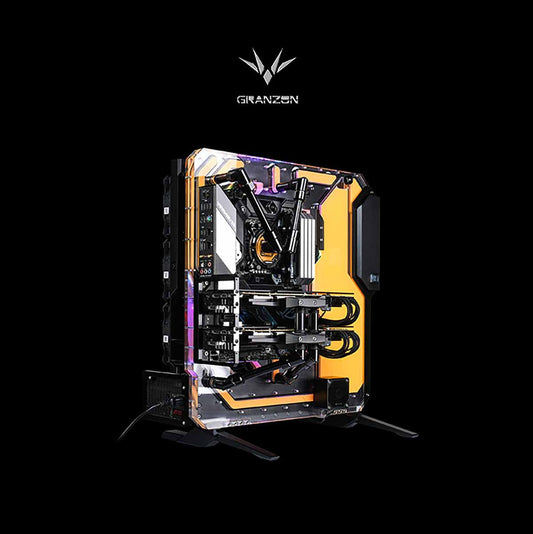 Granzon G20 Open Frame Water Cooling PC Case, Built-in Distro Plate, E-ATX/ATX/MATX ITX Otherboard Support | Distro Plate