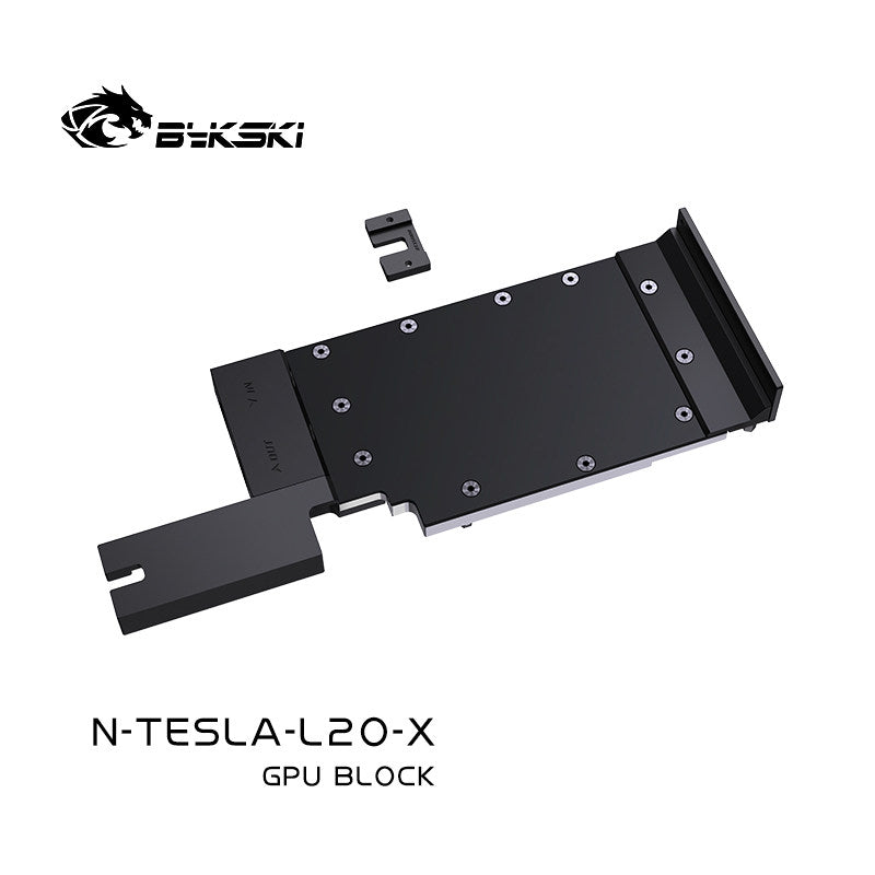 Bykski N-TESLA-L20-X Graphics Card Water Block, compatible with NVIDIA TESLA L20, all-metal construction, no LEDs, water block + backplate, TESLA L20.