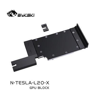 Bykski N-TESLA-L20-X Graphics Card Water Block, compatible with NVIDIA TESLA L20, all-metal construction, no LEDs, water block + backplate, TESLA L20.