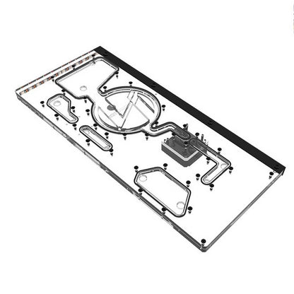 Bykski Front Distro Plate For Lianli O11 Dynamic XL Case, Acrylic Front Plate Waterway Board Combo DDC Pump, 5V A-RGB , RGV-LAN-O11XL-LI-P
