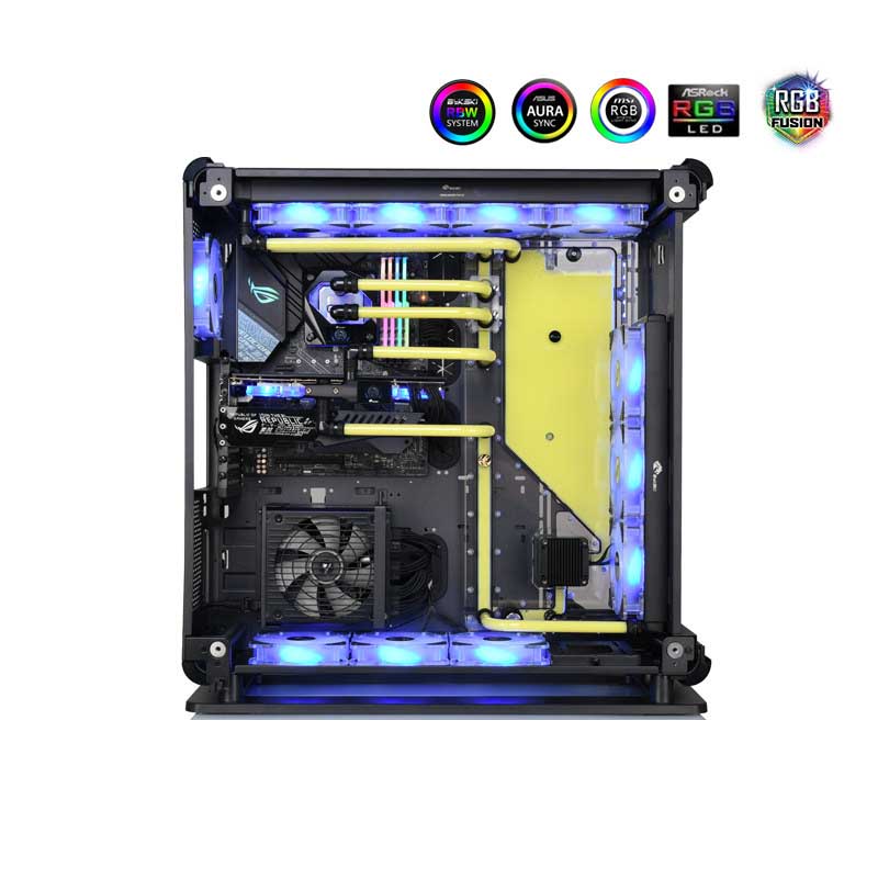 Bykski Kit de plaque de distribution pour boîtier Thermaltake Core P8, boucle complète A-RGB 5 V pour la construction d'un PC GPU, carte de voie navigable de refroidissement par eau, RGV-TT-P8-P