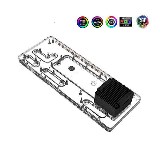 Plaque de distribution Bykski pour boîtier Lian Li Cool III, pompe DDC combinée de carte de voie navigable acrylique, 5 V A-RGB, RGV-LAN-COOLIII-P 