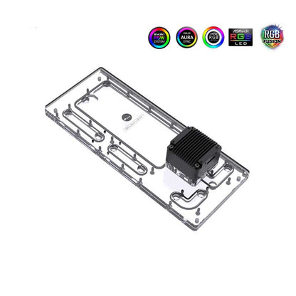 Bykski Distro Plate For Lian Li O11 EVO Case, Acrylic Waterway Board Combo DDC Pump, 5V A-RGB , RGV-LAN-O11-EVO-P