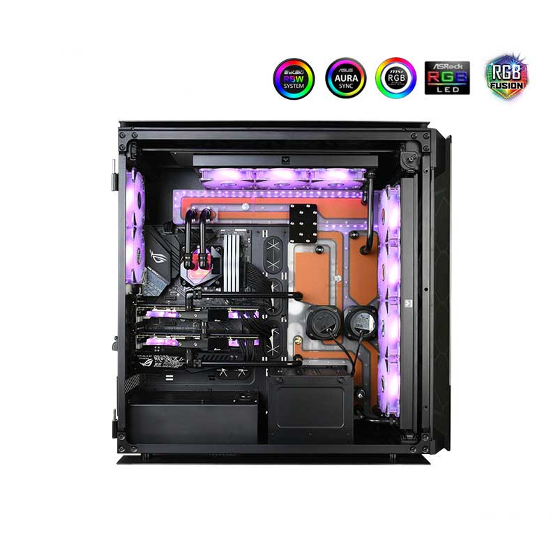 Bykski Distro Plate Kit For Corsair 1000D Case, 5V A-RGB Complete Loop For Single GPU PC Building, Water Cooling Waterway Board, RGV-COS-1000D-D5-P