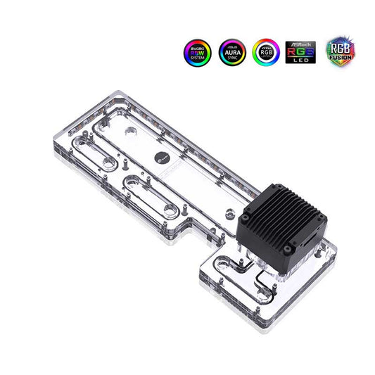 Bykski Distro Plate For Phanteks PK518/600S P500/600A Case, Acrylic Waterway Board Combo DDC Pump, 5V A-RGB, RGV-PHA-PK518-P
