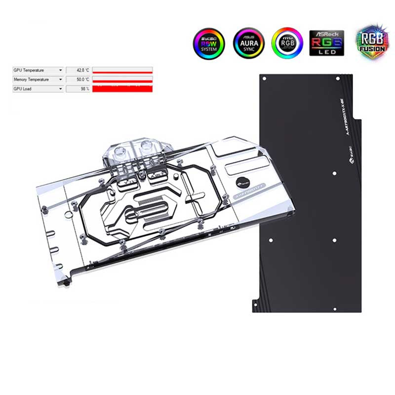 Bykski A-AR7900XTX-X Full-Cover GPU Water Block + Backplate for ASRock RX 7900 XTX Taichi , 5V ARGB