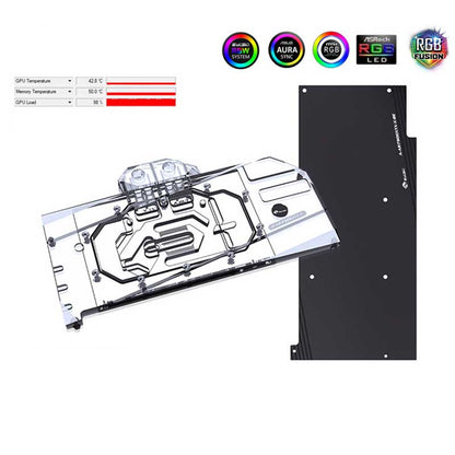 Bykski A-AR7900XTX-X Full-Cover GPU Water Block + Backplate for ASRock RX 7900 XTX Taichi , 5V ARGB