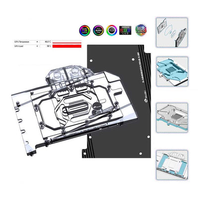 Bykski GPU Water Block For Asus ATS RTX 4060 Ti O8G Gaming V2 , Full Cover With Backplate PC Water Cooling Cooler, N-AS4060TIATSV2-X