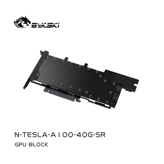 Bykski N-TESLA-A100-40G-SR Graphics Card Water Block: All-metal structure, TESLAA100 40GB, no LED backplate.