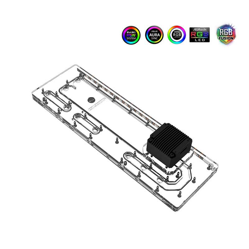 Bykski Distro Plate For Asus GR701 Case, Acrylic Waterway Board Combo DDC Pump, 5V A-RGB, RGV-AS-GR701-P