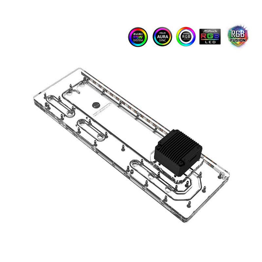 Bykski Distro Plate For Asus GR701 Case, Acrylic Waterway Board Combo DDC Pump, 5V A-RGB, RGV-AS-GR701-P