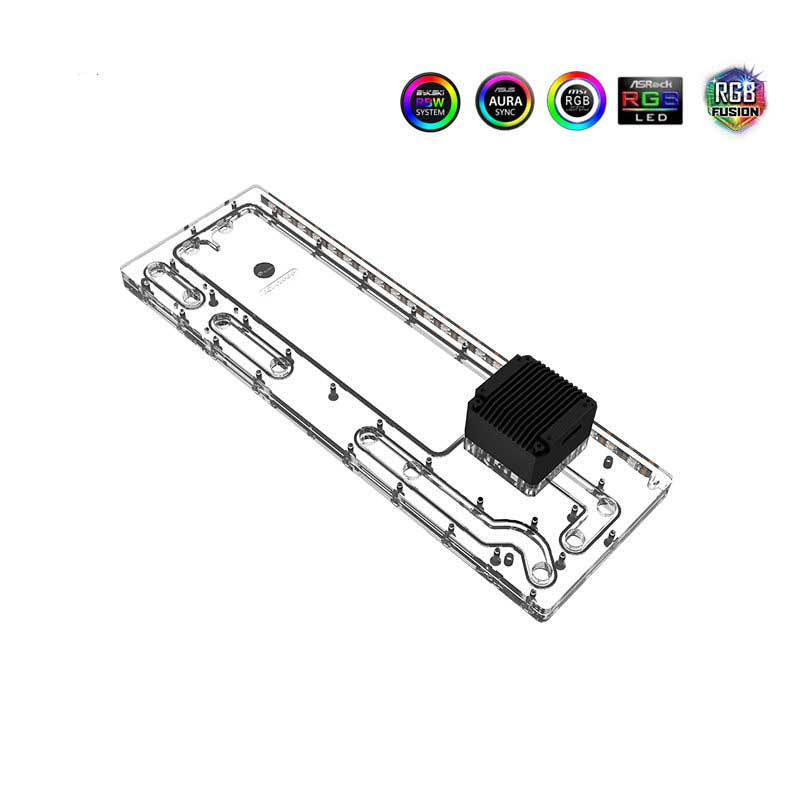 Bykski Distro Plate For Thermaltake Core P6 TG Case, Acrylic Waterway Board Combo DDC Pump, 5V A-RGB , RGV-TT-P6-P
