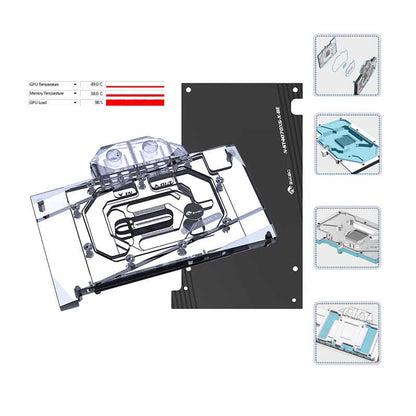 Bykski GPU Water Block For Zotac RTX 4070 X-Gaming 12GB, Full Cover With Backplate PC Water Cooling Cooler, N-ST4070XG-X