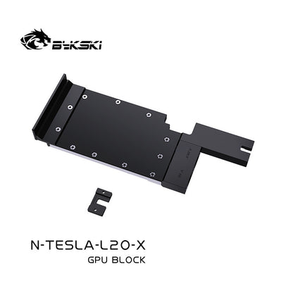 Bykski N-TESLA-L20-X Graphics Card Water Block, compatible with NVIDIA TESLA L20, all-metal construction, no LEDs, water block + backplate, TESLA L20.