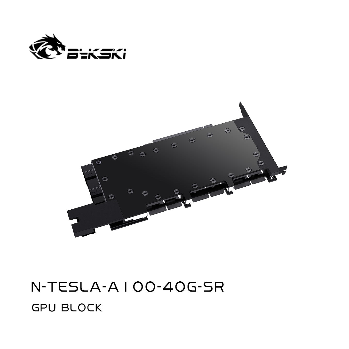 Bykski N-TESLA-A100-40G-SR Graphics Card Water Block: All-metal structure, TESLAA100 40GB, no LED backplate.