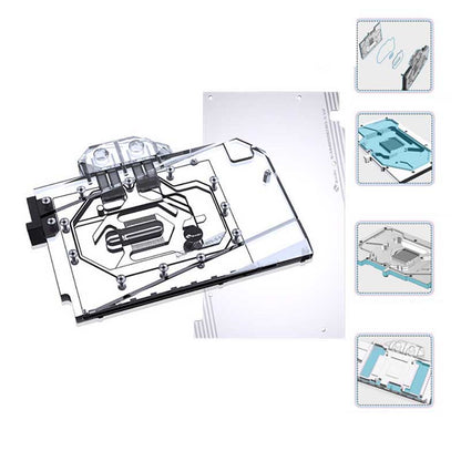 Bykski N-AS4090STRIX-X-V2 Full Coverage GPU Block + Backplate for ASUS  TUF Gaming GeForce RTX 4090/ROG Strix GeForce RTX4090/O24GWHITE/GAMING/ROG STRIXGEFORCE RTX 4090D 24G GAMING