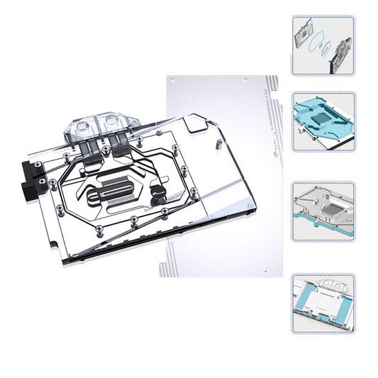 Bykski N-AS4090STRIX-X-V2 Full Coverage GPU Block + Backplate for ASUS  TUF Gaming GeForce RTX 4090/ROG Strix GeForce RTX4090/O24GWHITE/GAMING/ROG STRIXGEFORCE RTX 4090D 24G GAMING