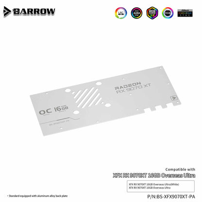 FormulaMod Barrow RX 9070XT full-cover GPU waterblock — silent local AI workload cooling (view 3)