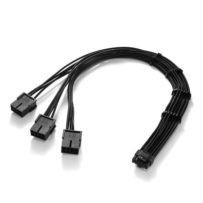 16AWG 12VHPWR,17.7inch PCI-e 5.0 16pin(12+4) Cable To 3X8-Pin Male To Female,12+4pin For RTX 3090Ti/4070Ti/4080/4090 With Combs，Single Cable