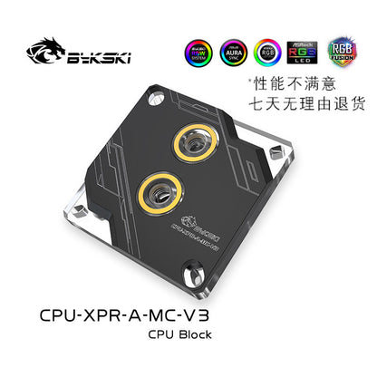 Bykski CPU-XPR-A-MC-V3 pour Intel Lga115x/2011 blocs d'eau CPU système d'éclairage RBW bloc de refroidissement par eau Microwaterway 