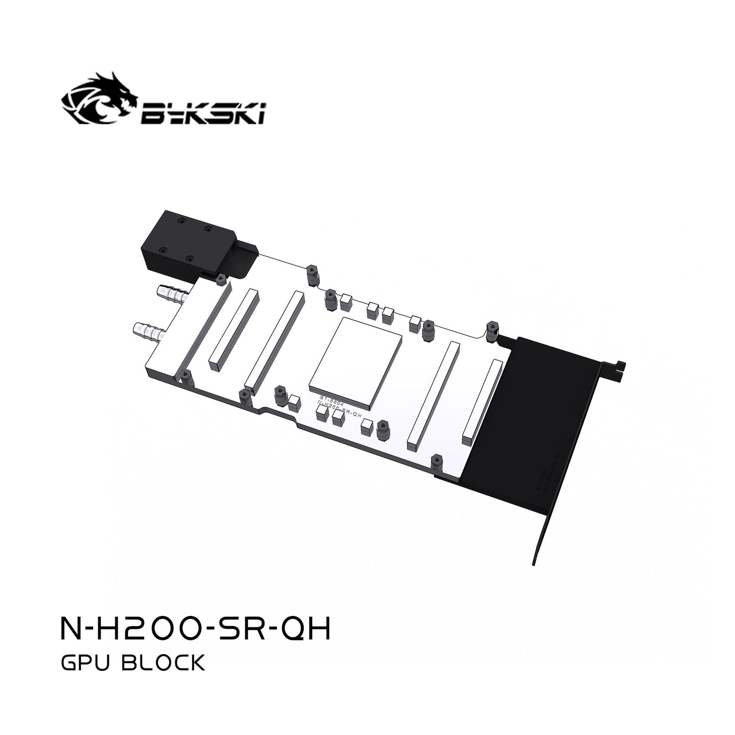 Bykski N-H200-SR-QH Vacuum-Soldered Graphics Card Water Block for NVIDIA H200 Data Center Class
