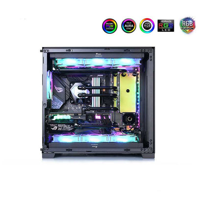 Bykski Distro Plate Kit For Lian Li O11 EVO Case, 5V A-RGB Complete Loop For Single GPU PC Building, Water Cooling Waterway Board, RGV-LAN-O11-EVO-P