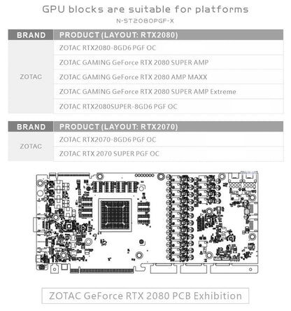 Bykski Full Cover Graphics Card Water Cooling Block For Zotac RTX 2080/2080Super PGF OC12, 2070 PGF, N-ST2080PGF-X,
