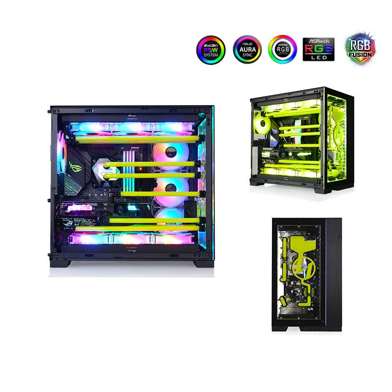 Bykski Front Panel Distro Plate Kit For Lian Li O11 EVO Case, 5V A-RGB Complete Loop For Single GPU PC Building, Water Cooling Waterway Board, RGV-LAN-O11-EVO-LI-P