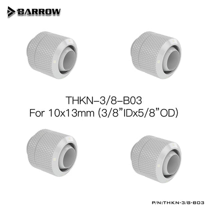 Barrow 10x13 10x16 Soft Tube Fitting Set, 4PCS/8PCS 3/8"ID*1/2"OD 3/8"ID*5/8"OD Compression Connector, Water Cooling Soft Tubing Compression Adapter THKN-3/8-B03 THKN-3/8-V4